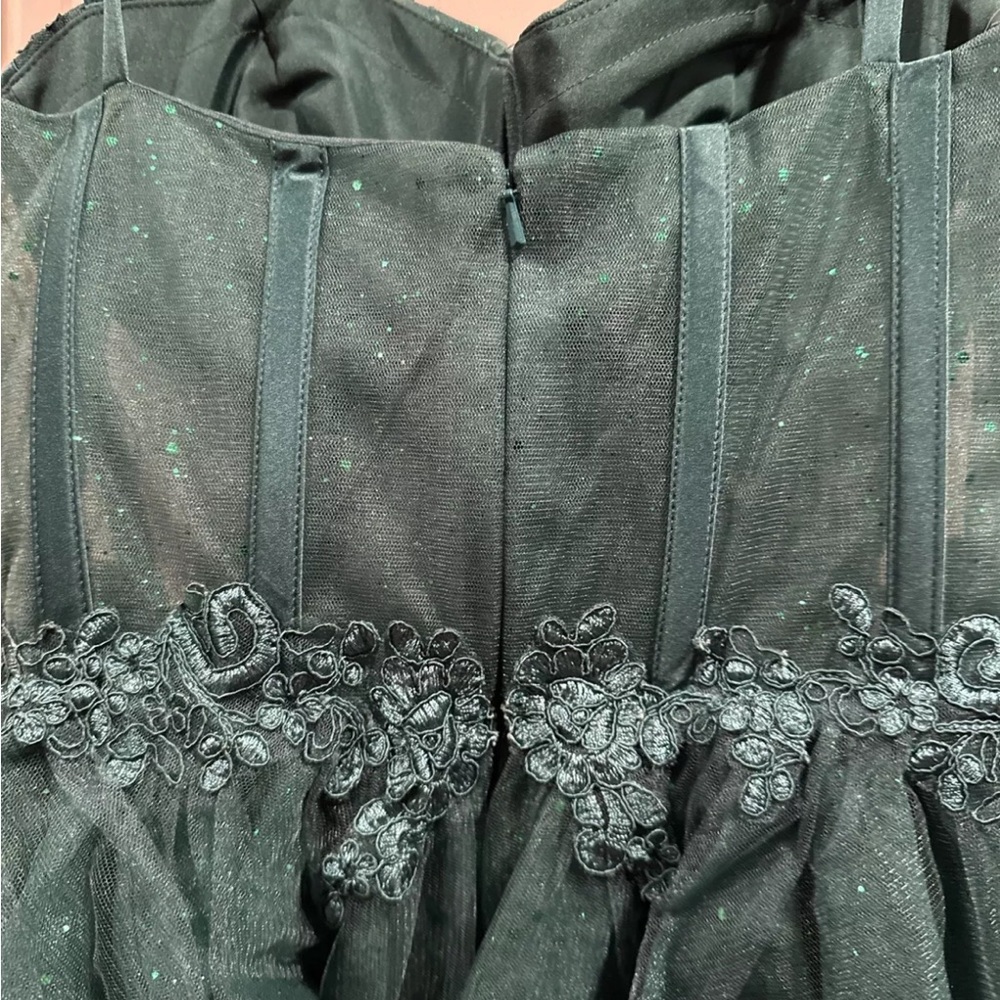 Stacees A-line Sweetheart Tulle Dress Dk Green Sz 6 (see measurement) Homecoming - Picture 7 of 15